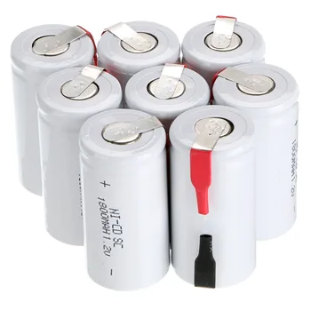 16 VNT 1800 mah SC Ni-CD įkrovimo baterija (akumuliatorius -balta spalva 4.25*2.2 cm