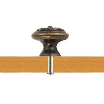 32mm Retro kūrybos lapai baldų rankenėlės derliaus bronzos stalčių batų spintoje rankenos išsitraukia antikvariniai žalvaris odininkas spintos rankenos
