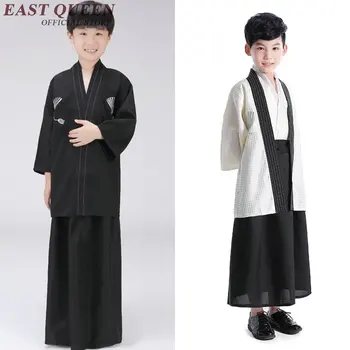 Japonų kimono suknelę ilgomis rankovėmis juoda Japonų kimono kostiumas vaikams berniukams medvilnės kimono vaikams XXS-M AA3092 YQ