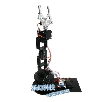 Robotų Manipuliatorių 6 Dof Metalo Roboto Rankos (3D Sukimosi Bazė+ Metalo Mechaninės Letena + 6 vnt Didelio Sukimo momento Actuators MG 996R) RC Žaislas