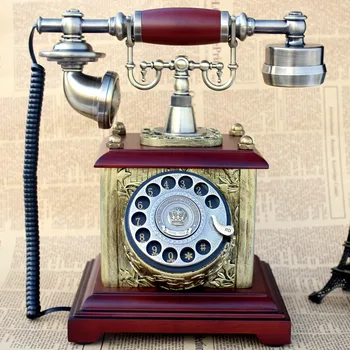 Rotary disc  antique European style retro fashion phone telephone Decoration home art rustic phone backlit  household Redial