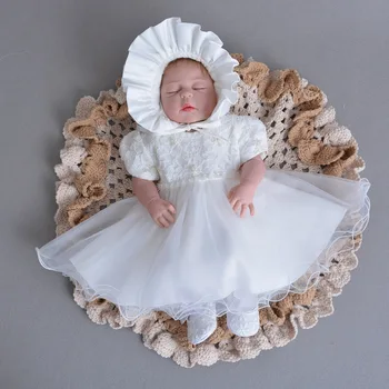 0-24 Mėnesių Gimtadienį Baby Girl Suknelės Baltos Oficialią Šalies Dėvėti Vestido 2017 Krikštynos Bamblys Kūdikių, Mergaičių Drabužiai RBF174035