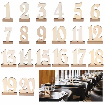 1-20 / pak Mediniai šalies stalo numeris žymeklį stovėti vestuvių stalo numeris turėtojas kaimiškas heseno vestuvių stalo decoratio