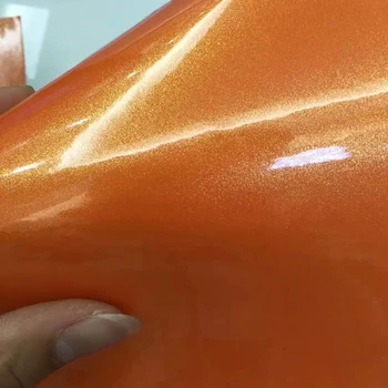 1.52x20m oro burbuliukai nemokamai Goden Smėlio Pearl Vinilo Oranžinė Automobilių vyniojimas lipnios plėvelės