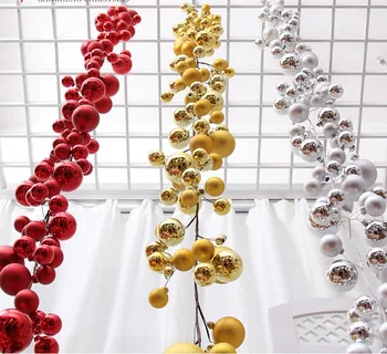 1.8 Metrų Aukso/Raudona/Sidabro Kamuolys Pakabos ornamentu Dirželis Girliandą Kalėdų Eglutės Šventės Vietos Dekoravimas