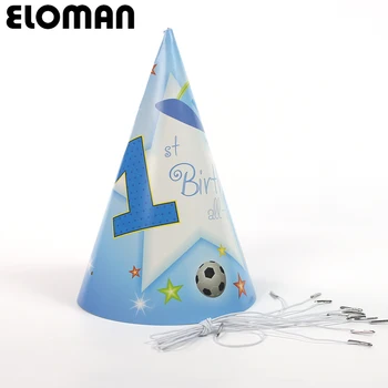 1 berniukas gimtadienio tema rinkiniai vaikams gimtadienio naudai nustatyti papuošalai plokštė, puodeliai, kepuraitės, servetėlių šaukštu, peiliu ir 6 svečių