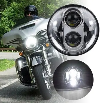 1 Gabalas Sidabro 5.75 colių 40W LED Motociklo priekinis žibintas 6000K Hi/Low Beam LED Vairavimo Lempa harley Davidson