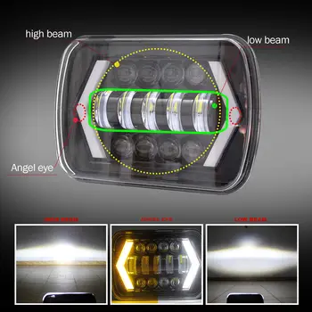 1 Pora 5X7 7X6 colių Stačiakampio formos Sandarios kryptingų spindulių LED Žibintų Su DRL LED už H6014 H6052 H6054 H6052 LED Žibintų
