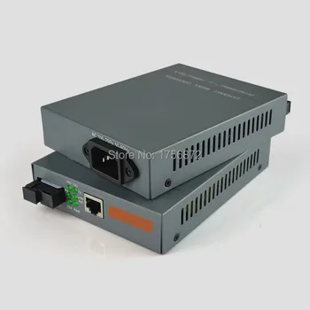 1 Pora HTB-GS-03 A/B Gigabit ethernet Optinio Pluošto Media Converter 1000Mbps Vienos rūšies Duplex SC Uosto 20KM įmontuotas Maitinimo šaltinis