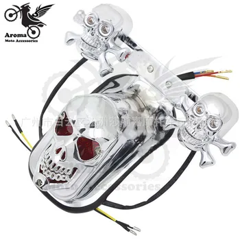 1 rinkinys uodegos šviesos flasher galinis motociklo posūkio signalo lemputė kaukolės skeletas galvos motociklą įspėjamasis signalas šviesa moto indikatorius