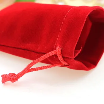 10*12 cm 200pcs raudonos aksomo maišeliai papuošalų maišelis dovanų maišelis paketas su raišteliu maišelį vestuvių/karoliai 