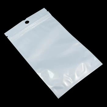 10*22cm Baltas / Skaidrus Savarankiškai Antspaudas Užtrauktukas Plastikiniai Mažmeninė Saugojimo, Pakavimo Poly Bag Zip Lock Bags Mažmeninio Paketo W/ Pakabinti Skylę