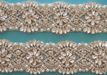 (10 METRŲ), Didmeninės vestuvių zawalcowany siuvimo sidabro krištolas kalnų krištolas pearl aplikacijos, apdailos vestuvių suknelė varčios geležies WDD0099