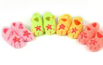10 Porų/daug Saldus kūdikių berniukų, mergaičių siuvinėti gėlių spalvos rankinė trikotažo minkšta vaikiška avalynė vaikų lovelę batai 11cm