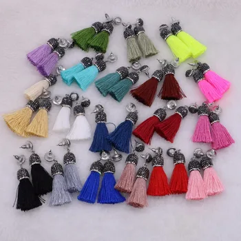 10 porų Kelių spalvų šilko kutas auskarai rankų darbo kutas aukštos kokybės šilko tabaluoti auskarai kelių spalvų druzy auskarai 1728