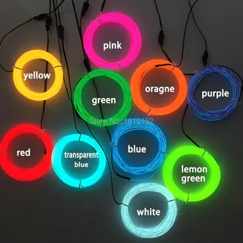 10 Spalvų Pasirinktinai AC100-220V 2.3 mm 10Meters EL lynas lanksti LED neon žėrintis šviesos House Festivalis dekoracijos