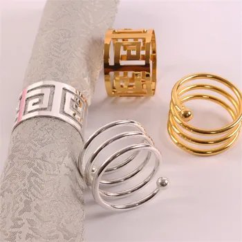 10 vnt. servetėlių žiedais turėtojas kalėdų servetėlių žiedai aukso metalo vestuvinių žiedų laikiklis vestuvių įvykis šalies apdaila 2017