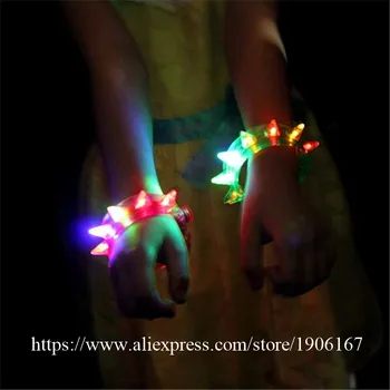10 Vnt Spalvingų Šviesos LED Šalies Atveju Apyrankės Gimtadienio, Kalėdų Šventėms Led Bangle Naktį Švyti Vestuvių Dekoravimas