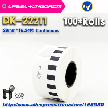 100 Pildymas Rolls Suderinama DK-22211 Label 29mm*15.24 M Nuolatinio Suderinamo Brolis Etikečių Spausdintuvas DK22211 White Label