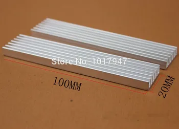 100 Vienetų daug 100x20x6mm Aliuminio IC Aušinimo Radiatorius Šilumos Kriaukle Heatsinks