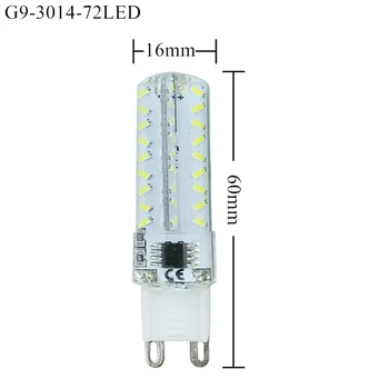 100 Vienetų Silikono G9 E14 SMD 3014 72 LED 7W Pritemdomi LED Kukurūzų lempos Droplight Liustra žvakių lemputė Pakabukas šviesos apšvietimas