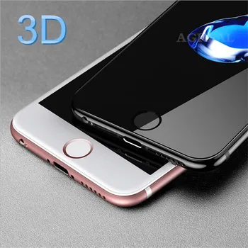 100 Vnt 3D Išlenkti Anglies Pluošto, Minkšta Kraštas Grūdintas Stiklas iPhone 6 6S 7 8 Plius Telefono Screen Protector Filmas 
