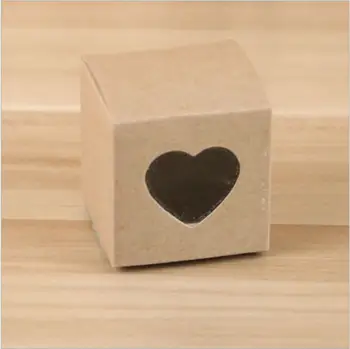 (100 vnt/lot), Didmeninės Karšto Pardavimo Meilė Širdies Saldainių Dėžutė Vestuves Džiaugtis Kraft Saldainių Dėžutė Dovanos su Širdies Langą