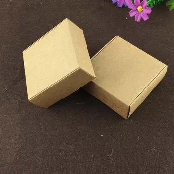 1000pcs 4*4*2.5 cm Kraft Dovanų Dėžutės 