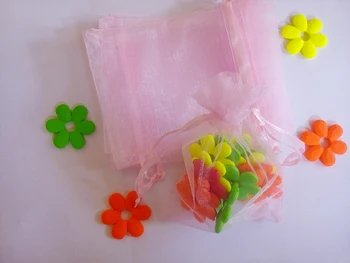 1000pcs 7*9cm rožinės spalvos Organza dovanų maišelis papuošalų pakavimo ekranas krepšiai Raišteliu maišelį apyrankės/karoliai/wed mini Siūlų krepšys
