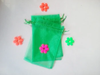 1000pcs Žolė žalia organza dovanų maišeliai 15x20cm šalies krepšiai moterų atveju wed Raišteliu maišelį Papuošalai Ekranas Krepšys 