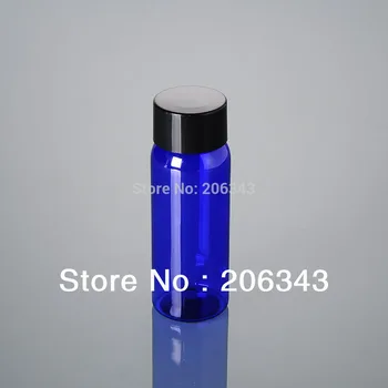 100ml BALTO PET BUTELIS arba mėlyna tualetinio vandens buteliuką arba losjonas butelis su juodu dangteliu