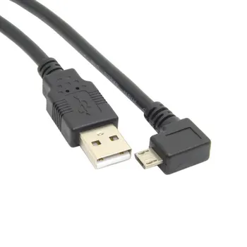 (100pieces/lot) Teisę kampu 90 laipsnių Micro USB į USB įkrovimo Kabelis 1m 1,5 m 3m 5m 3ft 3 5 metrų Micro USB kampu Kabelis