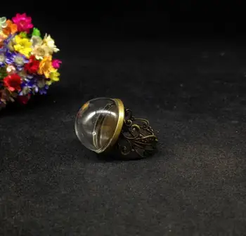 100sets/daug 20mm rankų darbo stiklo pasaulyje žiedas, gėlių krašto rasti rinkinys stiklo pasaulio stiklo buteliukas žiedas 