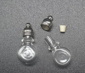 100vnt 25x13mm butas kamuolys metalo dangteliu su kaučiuko plug stiklo buteliukas buteliukas apranga kvepalai naftos karoliai pakabukas 