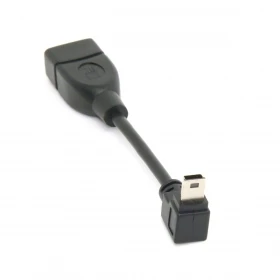 100vnt 90 Laipsnių Žemyn Kryptimi Kampu USB Mini B 5Pin Male į USB Moterų OTG Kabeliu 10cm,Nemokamas Pristatymas pagal 