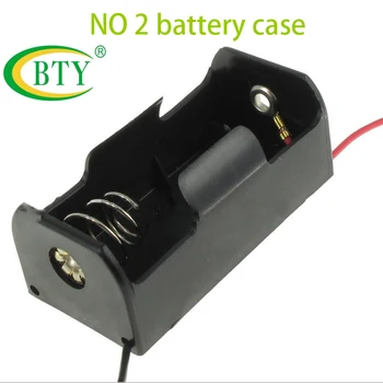 100vnt BTY Plastiko 14250 Baterijos Konteinerių Laikymo Dėžutė 3V Baterijų Laikiklį Atveju Laidą Veda 1/2AA 14250 Baterija