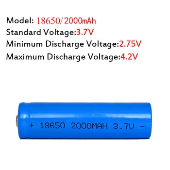 100vnt/daug 3.7 v, su PCB Lenta Įkrovimo Baterija (akumuliatorius 2000mAh 18650 Li Raudona jonų Baterijas Lazerio Pen