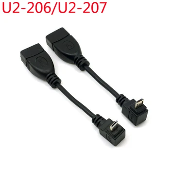 100vnt/daug 90 Laipsnių Aukštyn ir Žemyn Dešinę Kampu Micro USB B Tipo USB Moterų OTG Kabelis