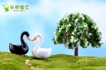 100vnt Dervos White/Black Swan Miniatiūros Kraštovaizdžio Priedai Namų Sodo Puošmena Scrapbooking Amatų 