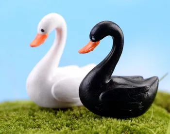 100vnt Dervos White/Black Swan Miniatiūros Kraštovaizdžio Priedai Namų Sodo Puošmena Scrapbooking Amatų 