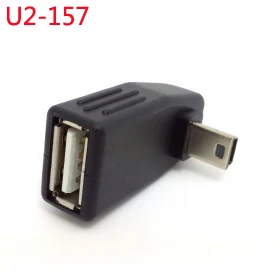 (100vnt/lot), 90 Laipsnių Aukštyn ir Žemyn Dešinę Kampu Mini USB B Tipo USB Moterų OTG Adapteris