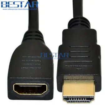 (100vnt/lot) V1.4 HDMI male hdmi female M/F 1.4 v HD pratęsimo kabelis hdmi 1.4 veda 1080p 3D jungties adapteris 1,5 m 150cm 5FT