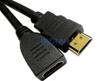(100vnt/lot) V1.4 HDMI male hdmi female M/F 1.4 v HD pratęsimo kabelis hdmi 1.4 veda 1080p 3D jungties adapteris 1,5 m 150cm 5FT