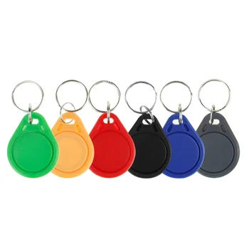 100vnt RDA keyfobs 13.56 MHz keychains NFC tags ISO14443A MF Classic® 1k nfc prieigos kontrolė prieigos raktas smart keycard šešių spalvų