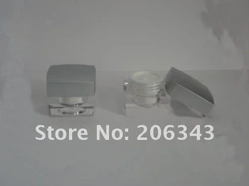 10g AKRILO silver square kremas butelis,kosmetikos konteinerių,,grietinėlės indelį,Kosmetikos Indelį,Kosmetikos Pakuotės