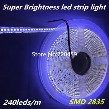 10m Super Ryškumas SMD2835 led šviesos juostelės 240led/m 12V Lanksti šviesos Ritės vitrina led daugiau ryškių 10mm pločio LED juostelės