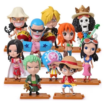 10pcs/Lot Anime One Piece Figurine Luffy/zoro/nami PVC Collection Figures Toys