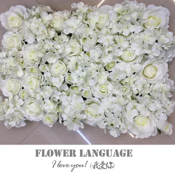 10VNT 40cm*60cm White Dirbtinio šilko Hydrangea Rožių gėlių sienos vestuvių dekoravimas namuose deor šalis gėlės sienos