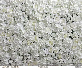 10VNT 40cm*60cm White Dirbtinio šilko Hydrangea Rožių gėlių sienos vestuvių dekoravimas namuose deor šalis gėlės sienos