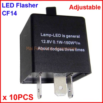 10VNT CF14-KT LED Flasher Reguliuojamas 3 Pin Elektroninės Relės Modulis Fix LED Posūkio Signalo Klaida Mirksi Indikatorių 12V 0.02 A IKI 20A